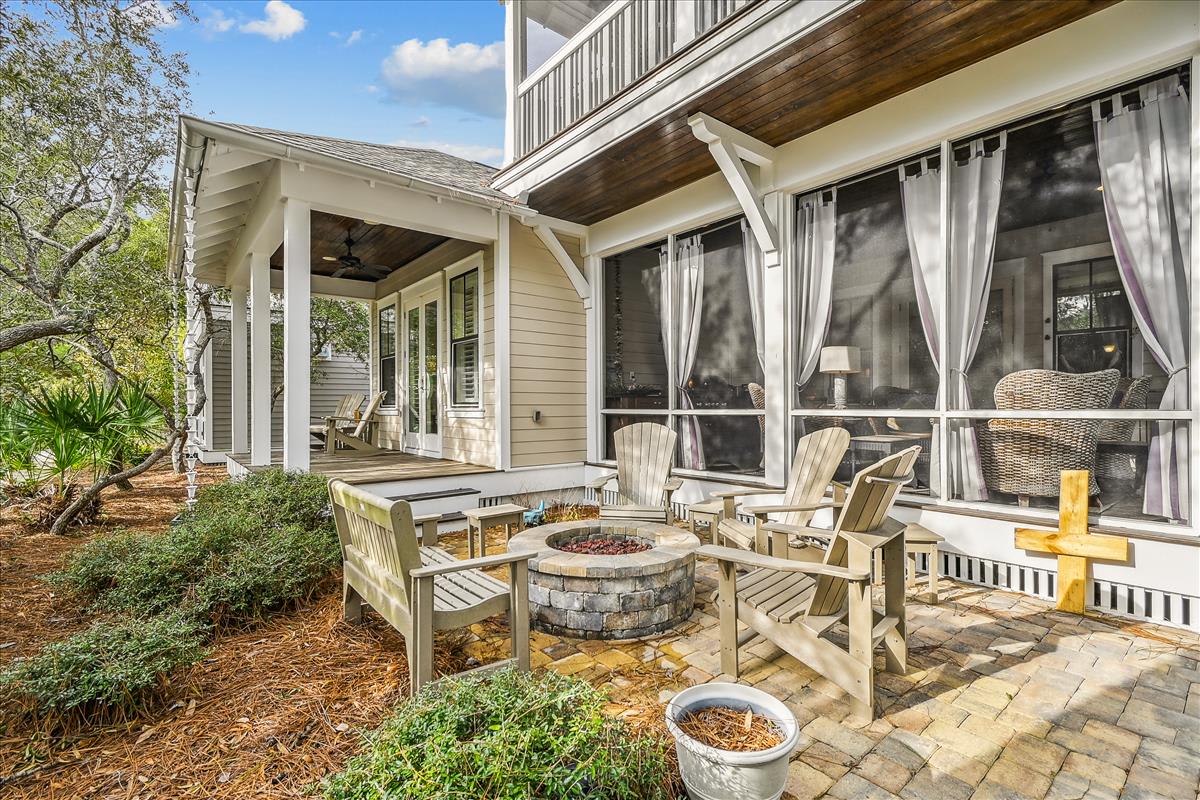 Fire Pit Outside the Screened in Porch