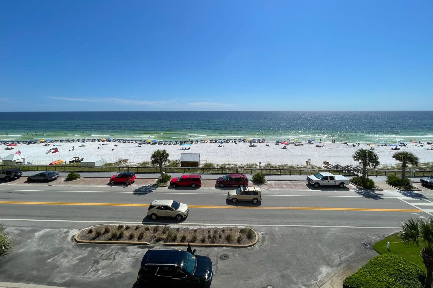 A view of the ocean from the balcony.