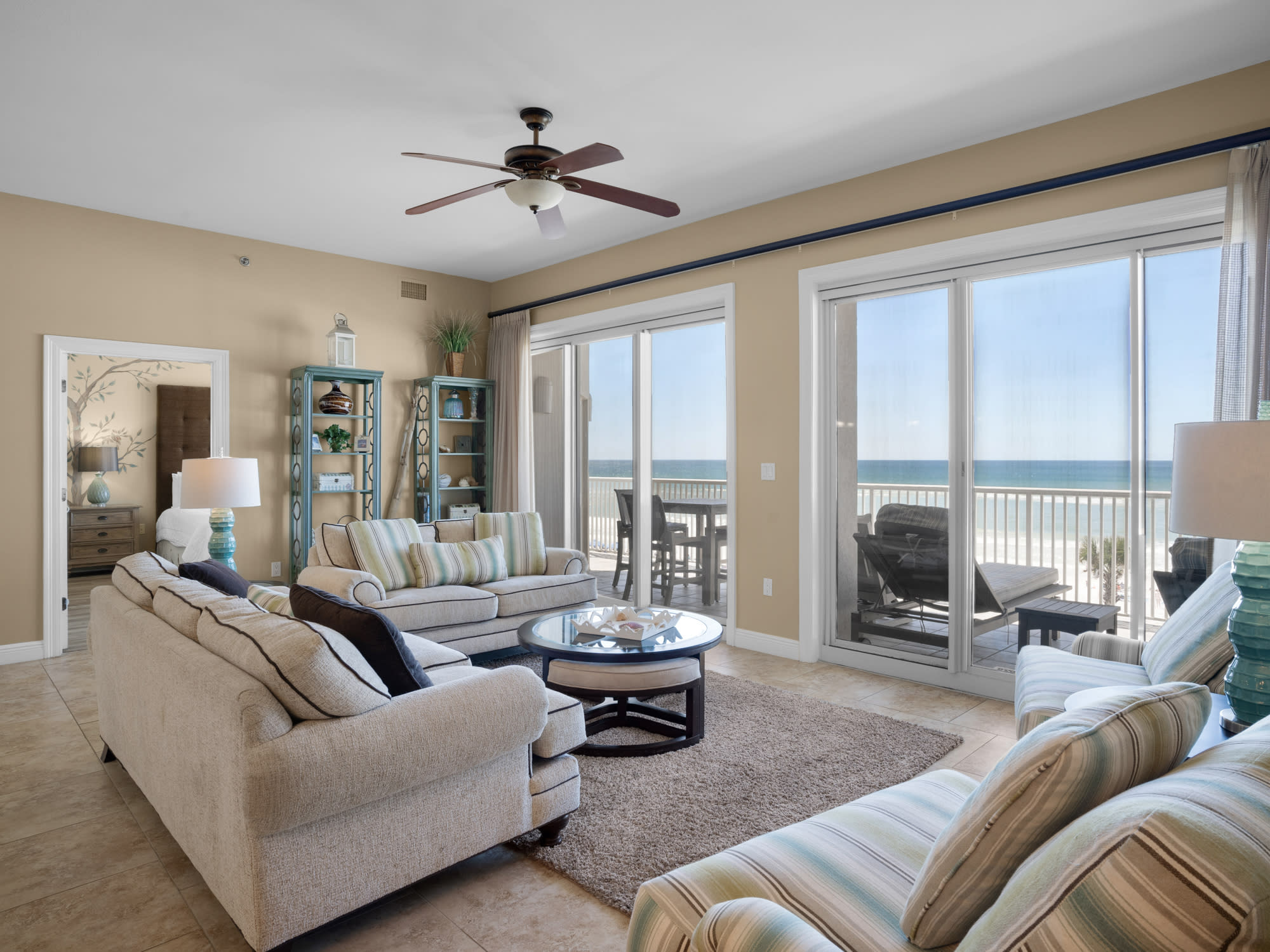 Living Area with Private Balcony Access and Non-Obstructed View of the Gulf