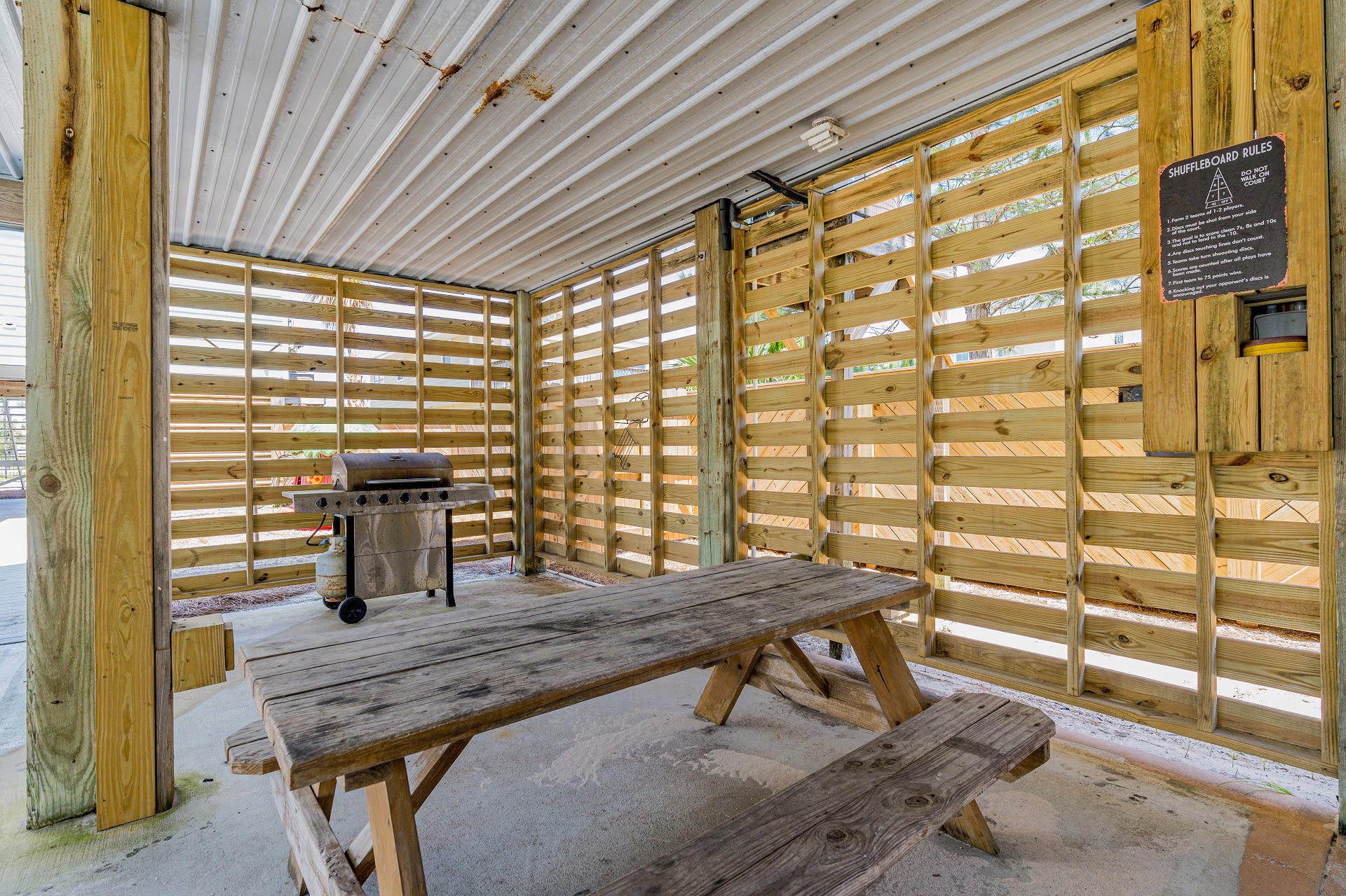 Endless Summer Outdoor Grill + Covered Picnic Table