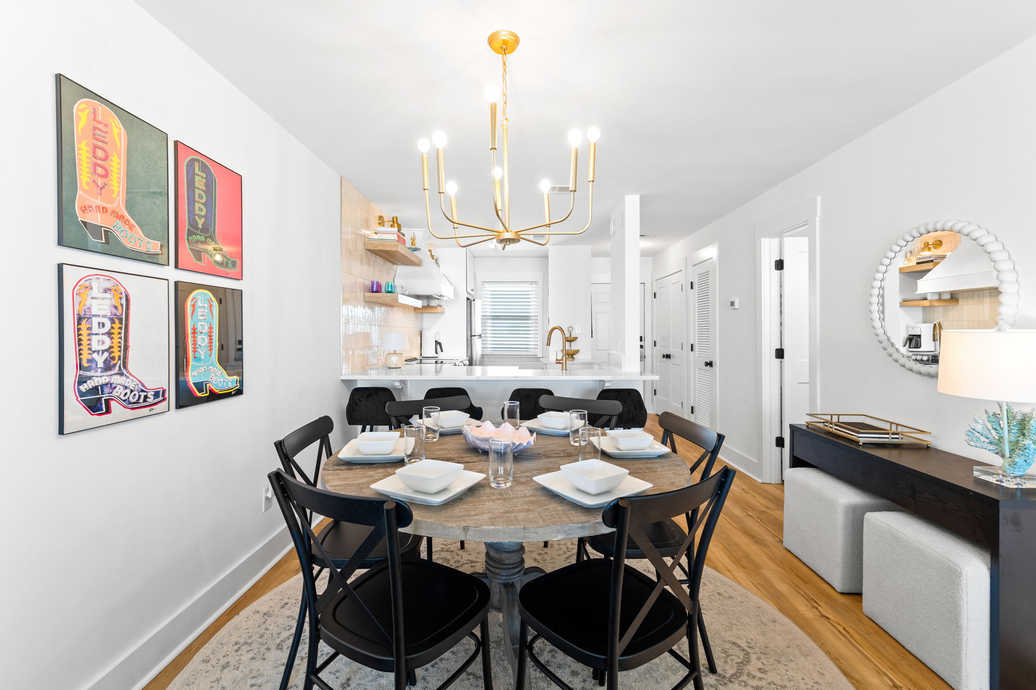 Dining Table for Six and Four Bar Stools