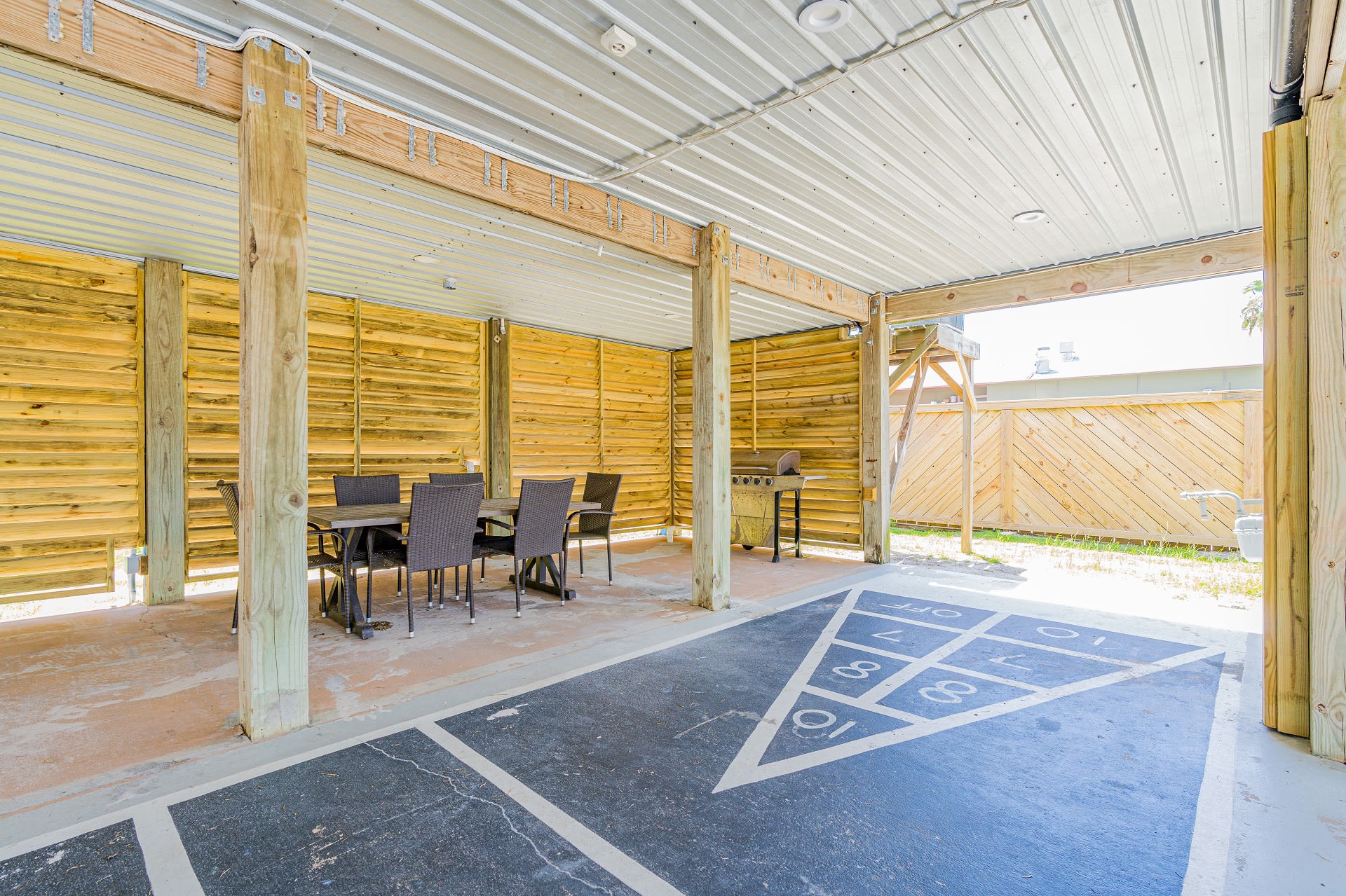 Blue Lagoon Shuffleboard Under House