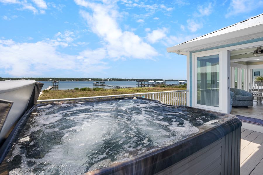 Laguna Beach Daze Hot Tub on Lagoon Side Deck
