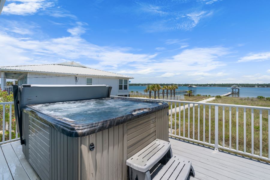 Laguna Beach Daze Hot Tub on Lagoon Side Deck