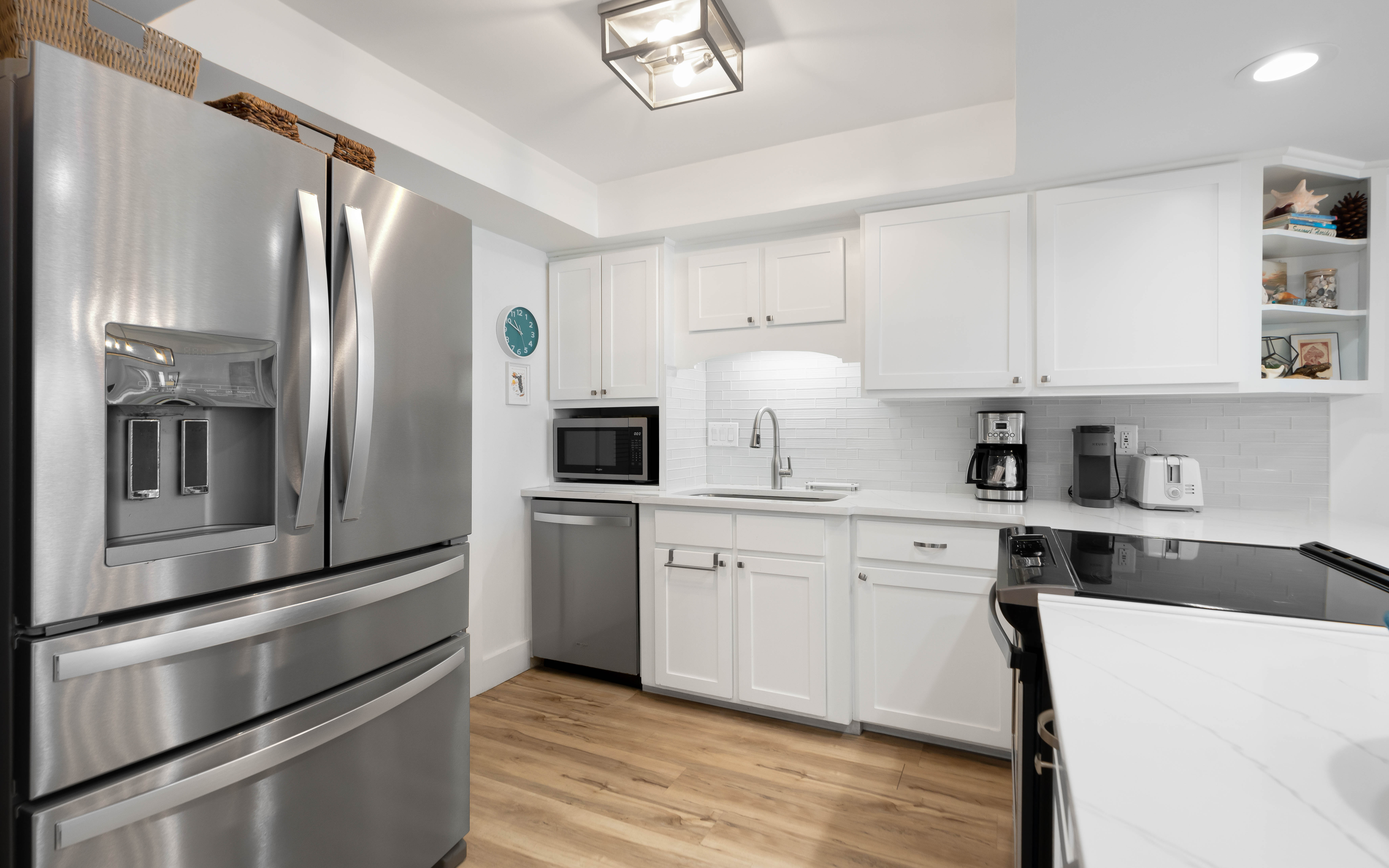 Cook effortlessly in your fully equipped kitchen with stainless steel appliances, granite counters, and everything you need for memorable meals.