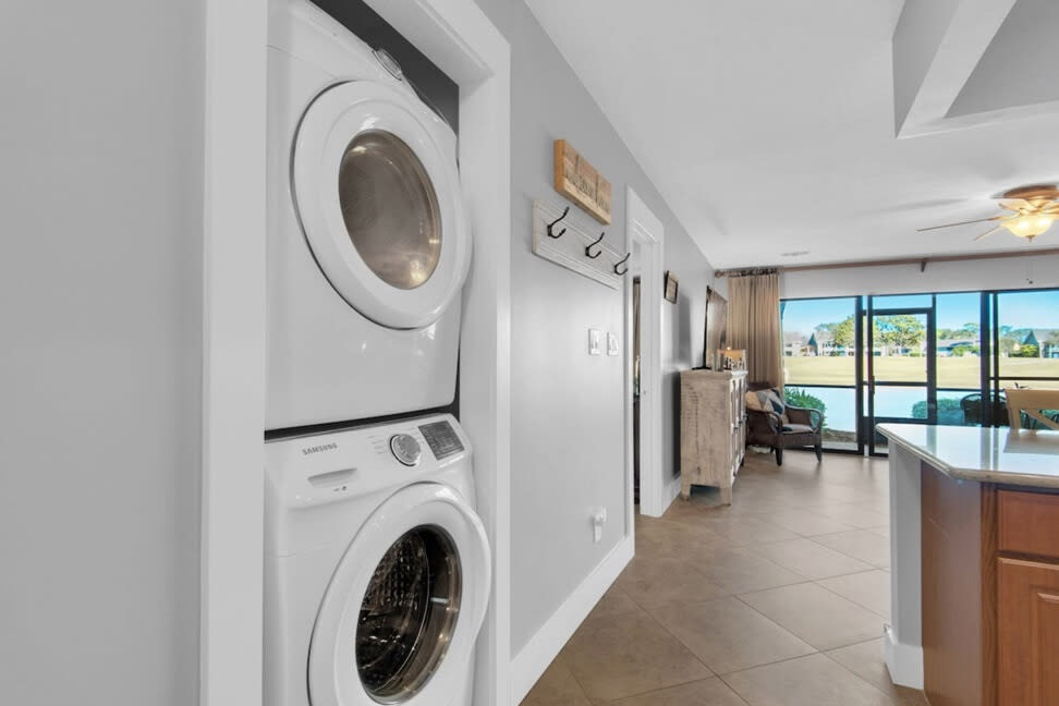 Private washer and dryer.