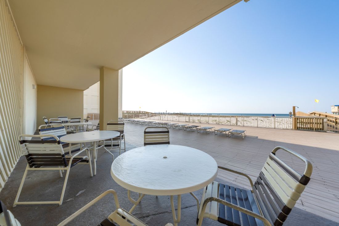 Boardwalk Partially Covered Sitting Area