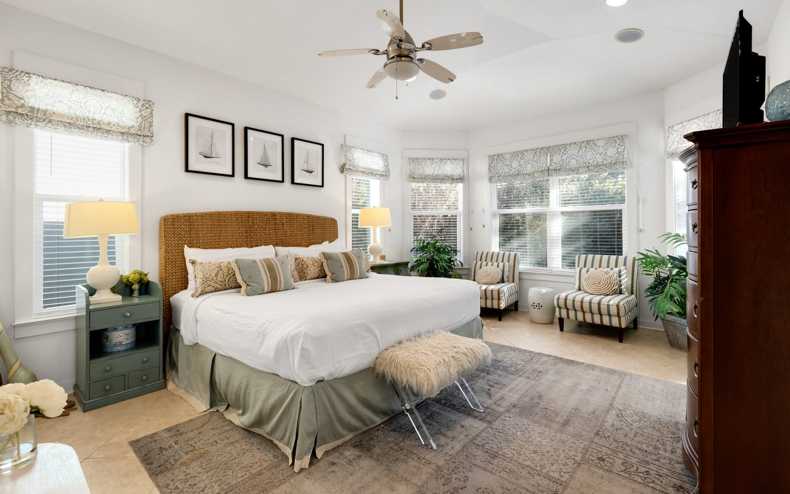 Sink into crisp linens and wake to natural light streaming through your windows, creating a peaceful retreat for restful nights.