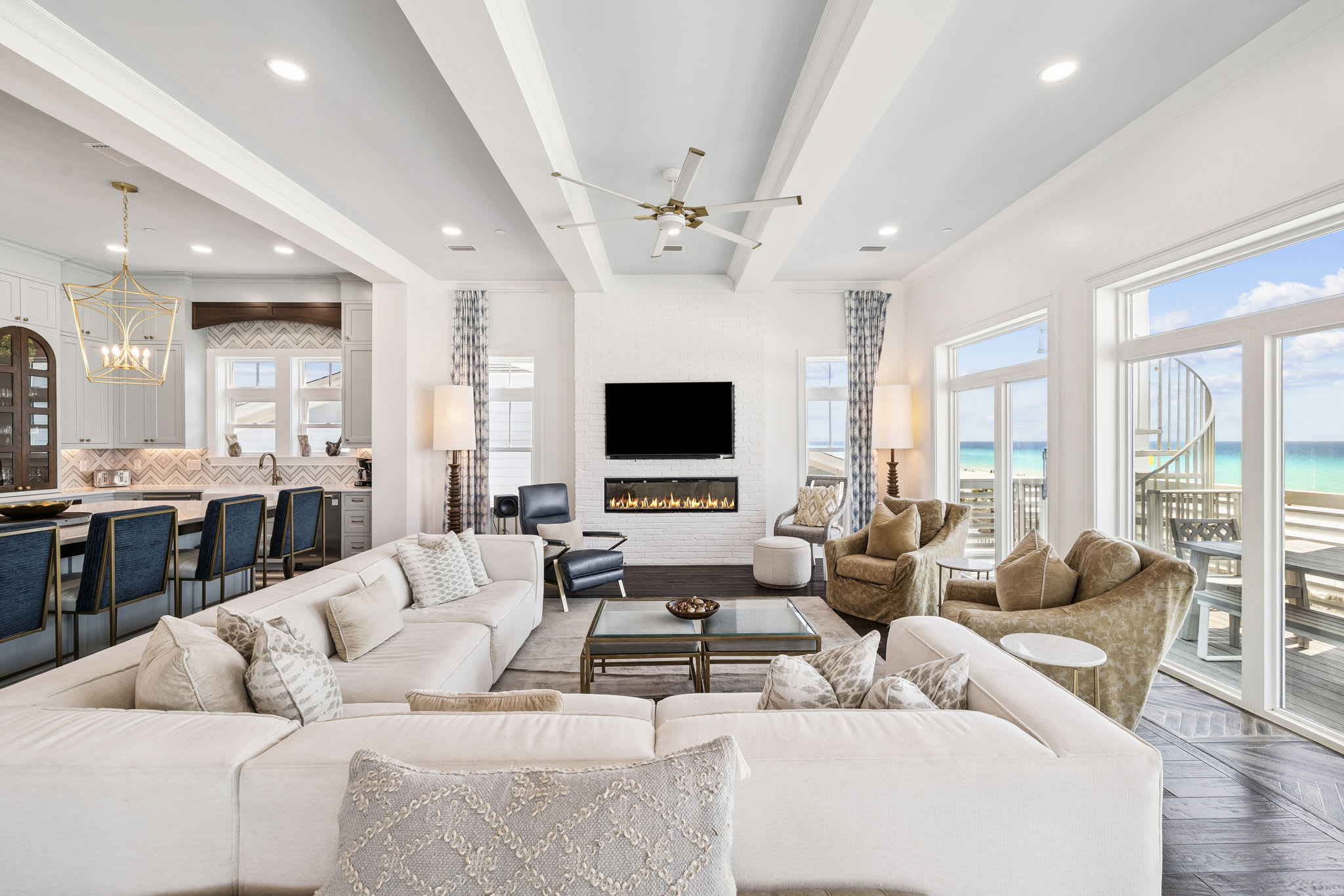 Elegant Living Area Offering Panamoramic Gulf Views