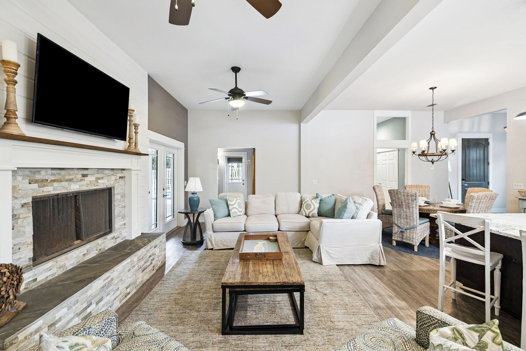 Cozy Living Area with Ample Seating + Flat-Screen TV