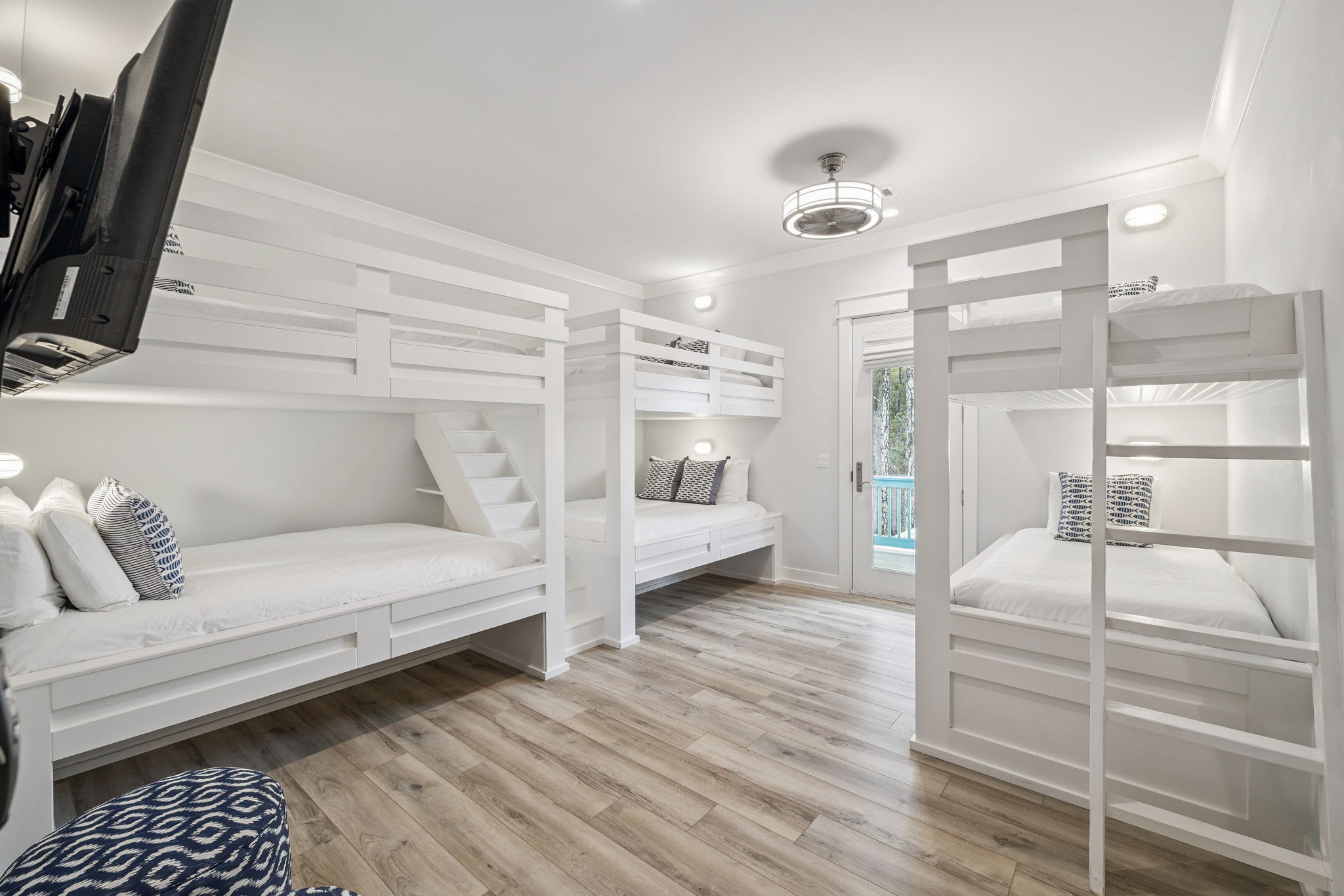 2nd Floor Bunk Room - 2 Queen over Queen Bunks + 1 Twin over Twin Bunk