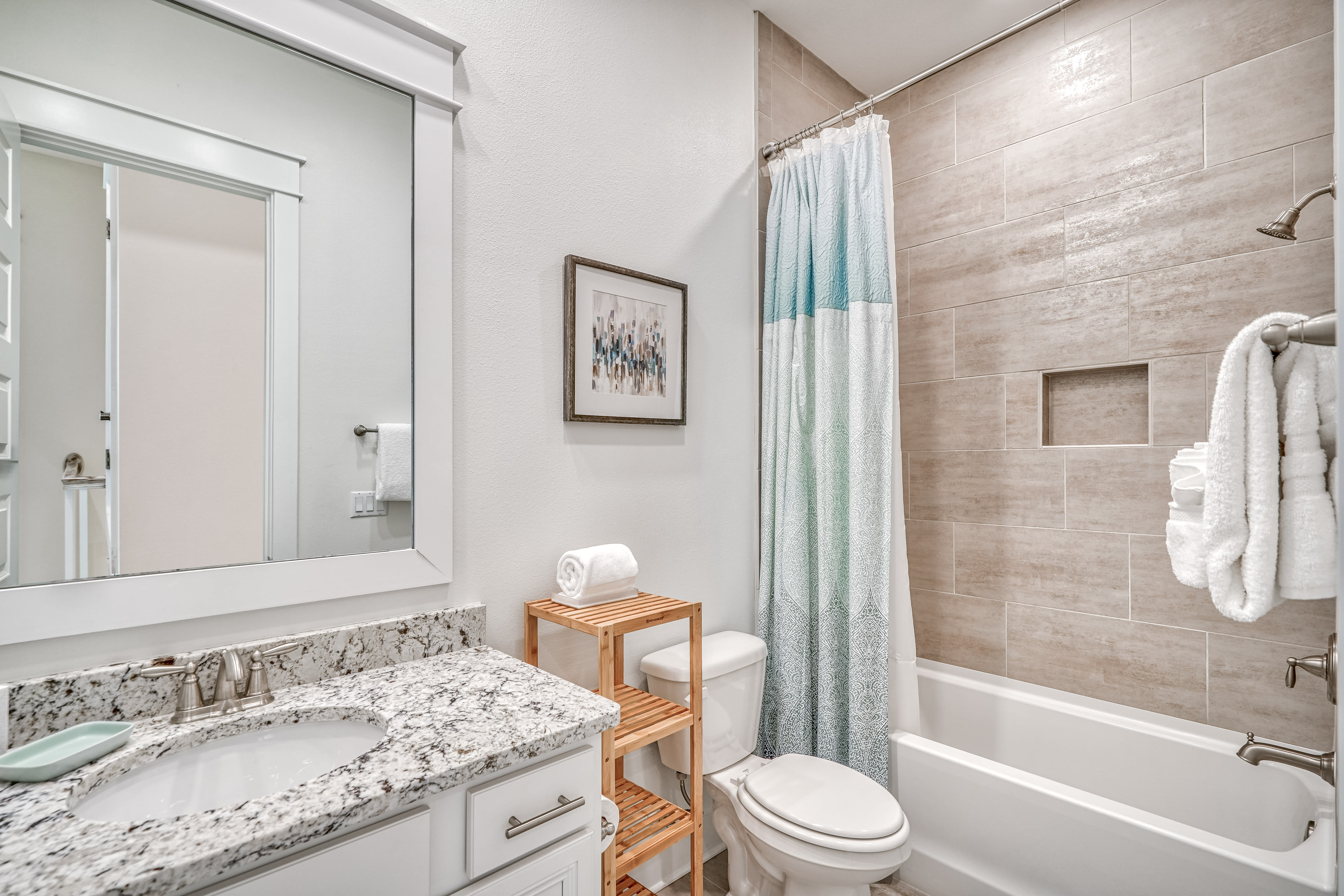 2nd Floor Shared Guest Bathroom - Single Vanity + Shower/Tub Combo