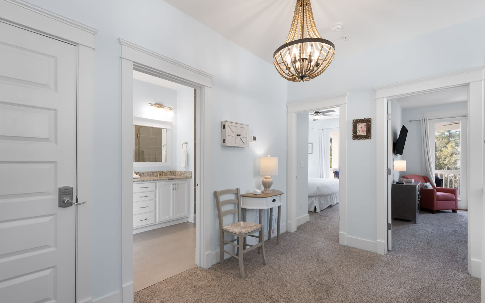 Discover your elegant upstairs retreat, where thoughtful details create a welcoming sanctuary with convenient access to all your essentials.