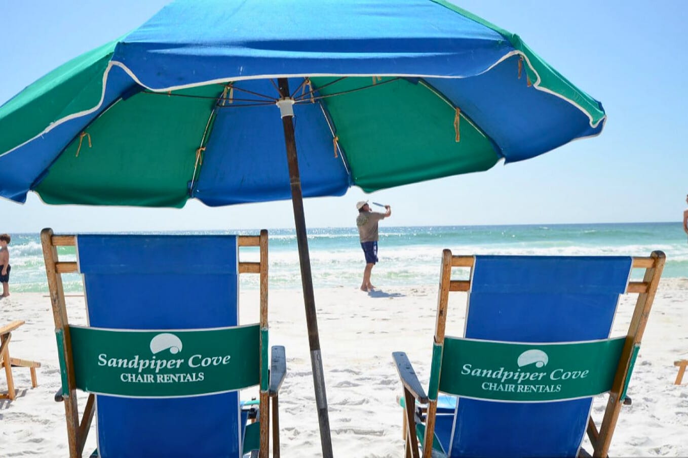 Relax on Sandpiper Cove’s private beach with sugar-white sand, emerald Gulf waters, and beach chair rentals—perfect for peaceful coastal days and unforgettable seaside moments.