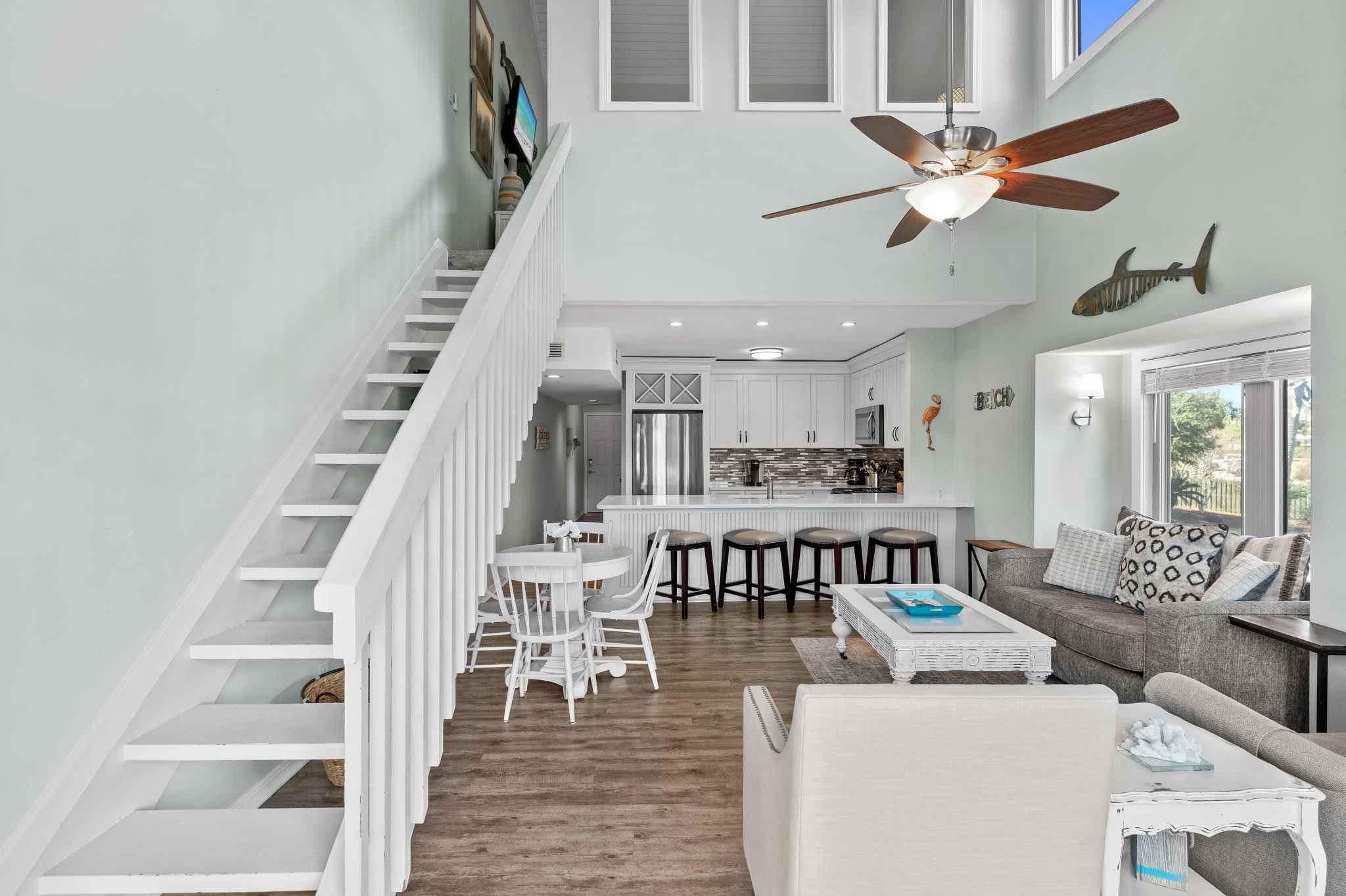 View of upstairs from sliding doors/patio