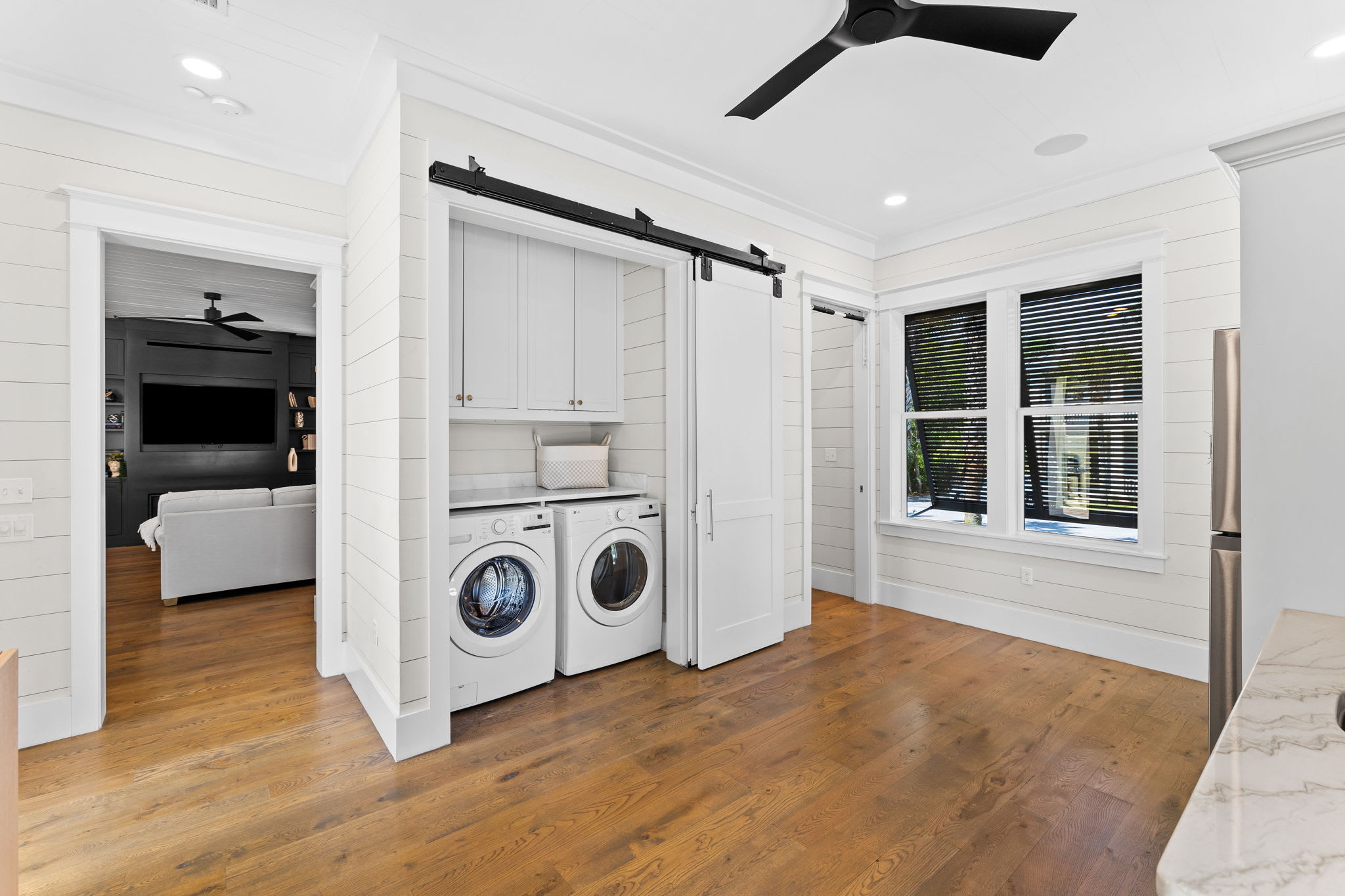 Full-size washer/dryer for extended stays.