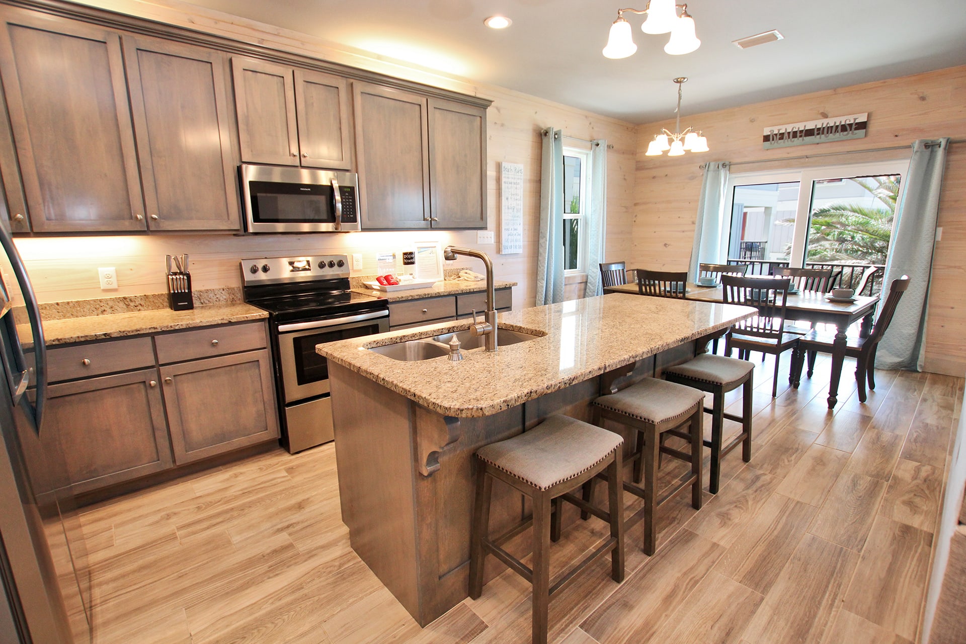 Koastal Kabana Kitchen Island Seats 3