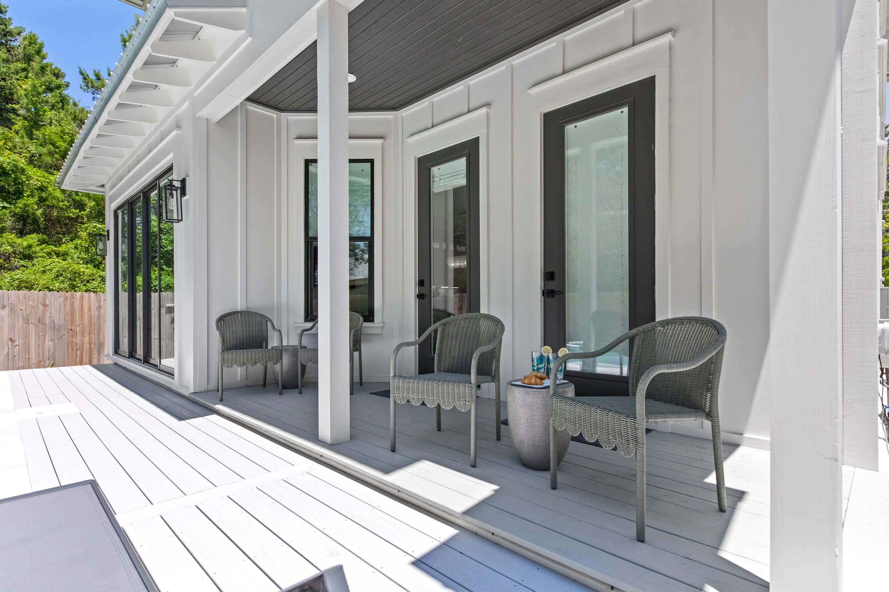 Covered patio next to the pool