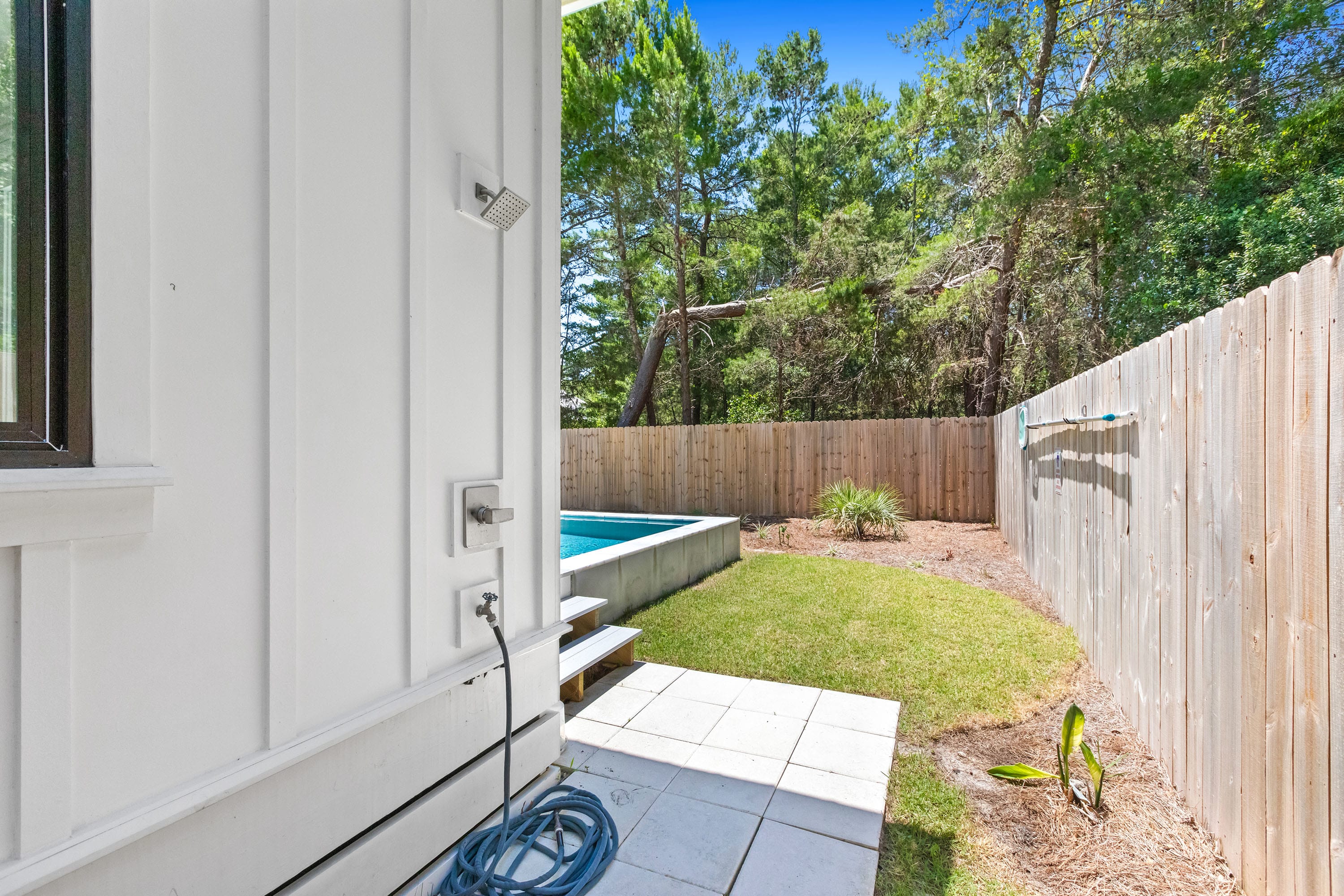 Outdoor shower available