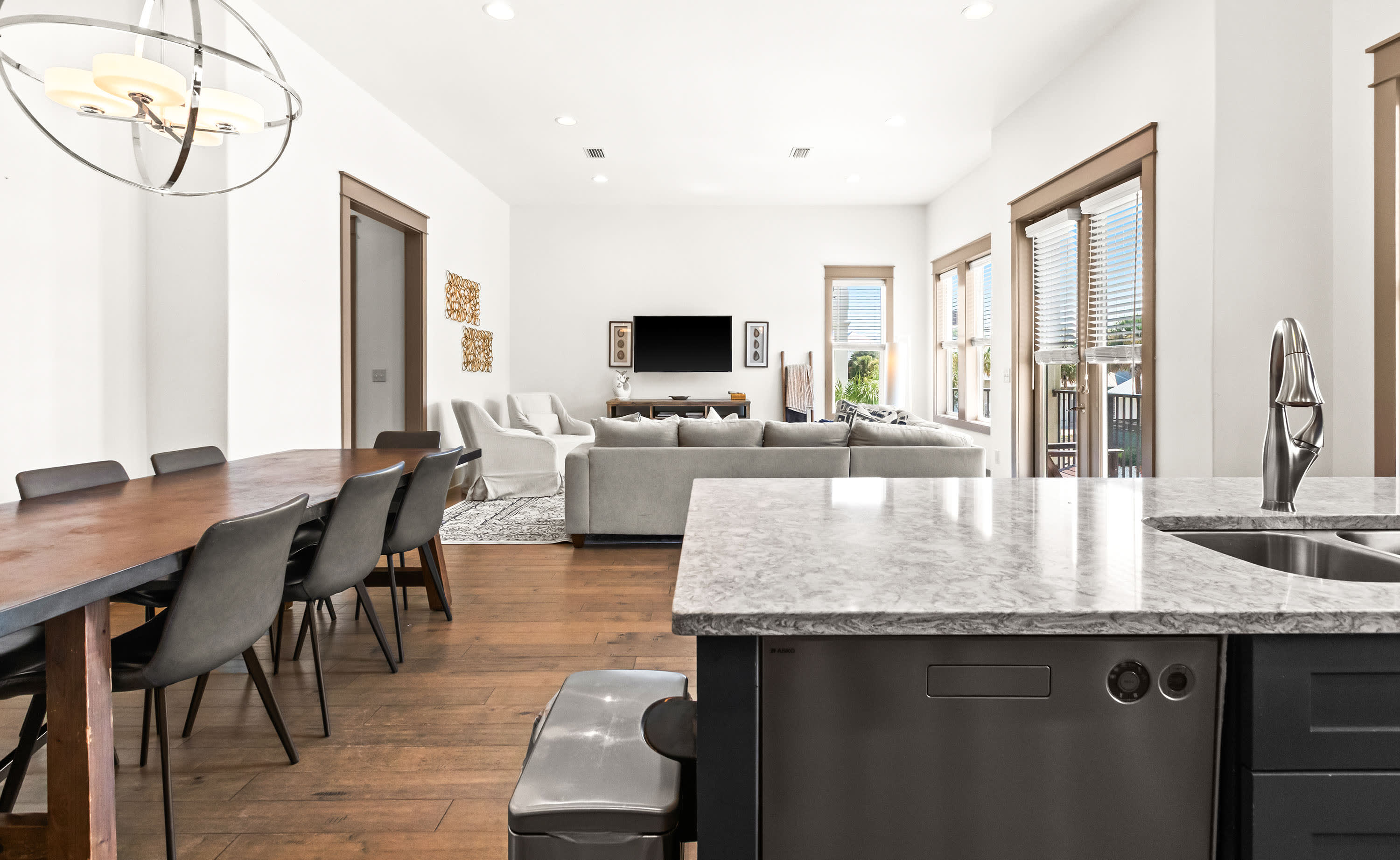 The open floor plan keeps everyone connected