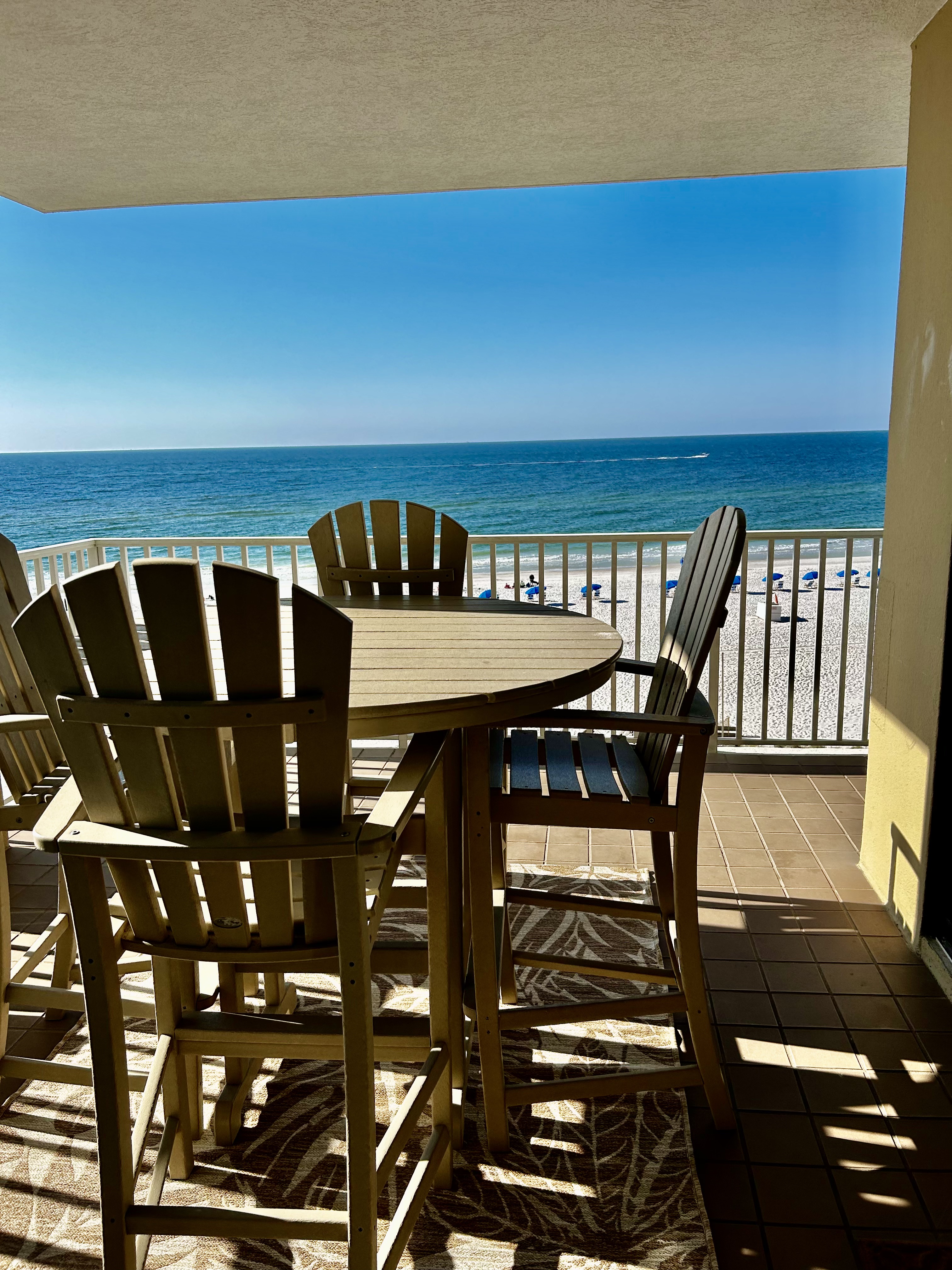 Balcony with beautiful beach view!