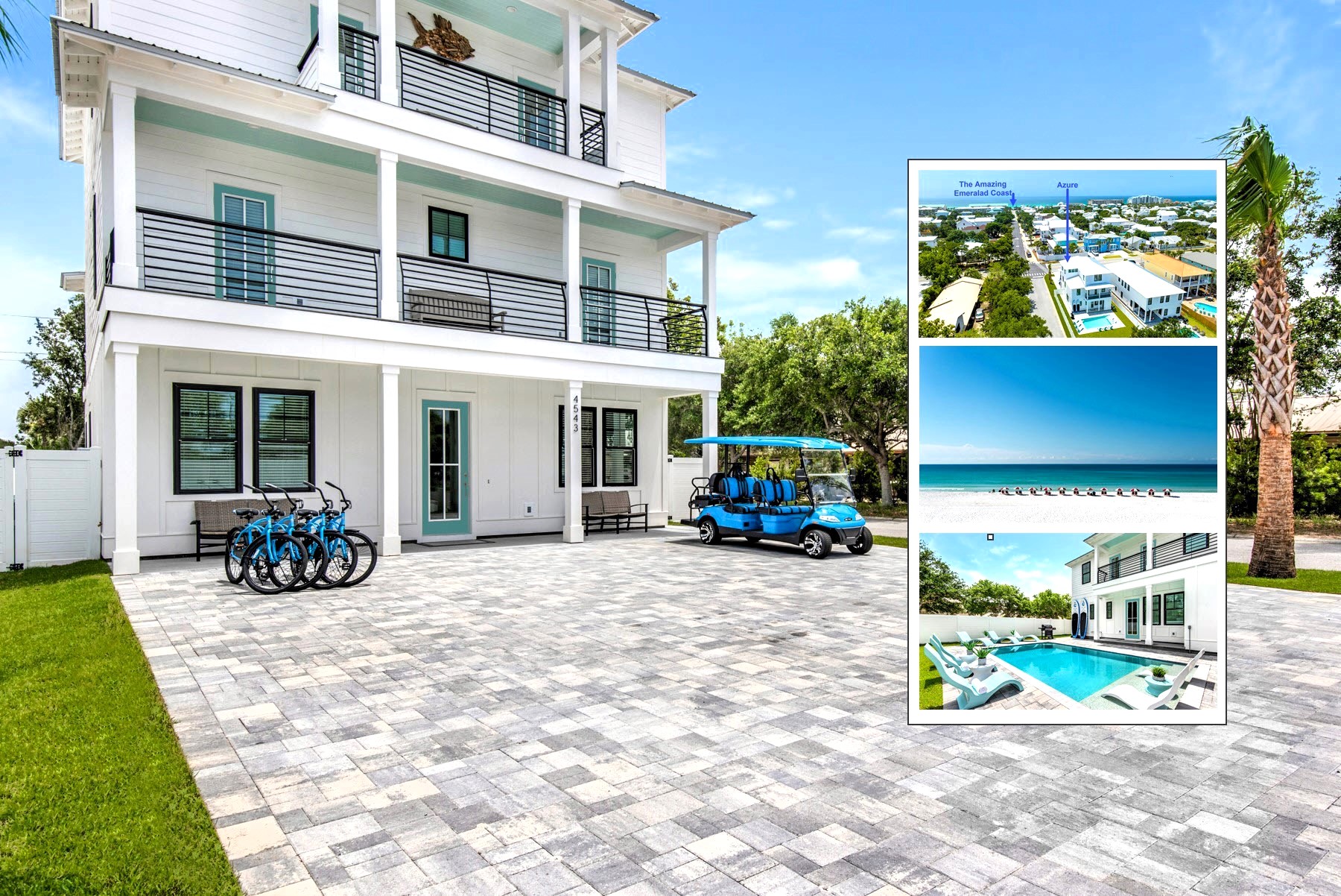 Azure-1 brand new (2023 build) designer 8 bedroom beach home! Sleeps 22!