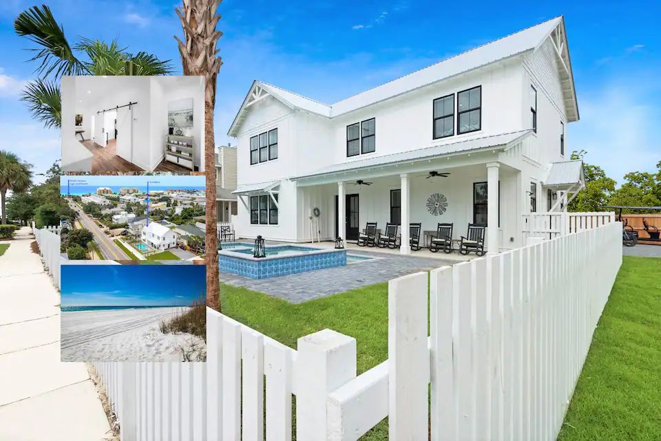 Sundance-1 Brand new, 7 bedroom home with pool and golf cart. Less than a block from Destin's famous Emerald Coast!