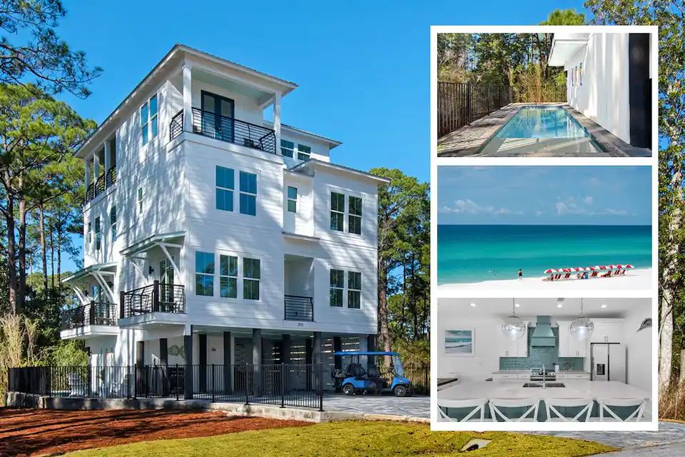 Whimsy-1 recently built, designer-grade beach residence that comfortably accommodates 19 guests. Situated near the finest beaches on 30A! Enjoy Whimsy's free private pool, golf cart, and paddleboards.