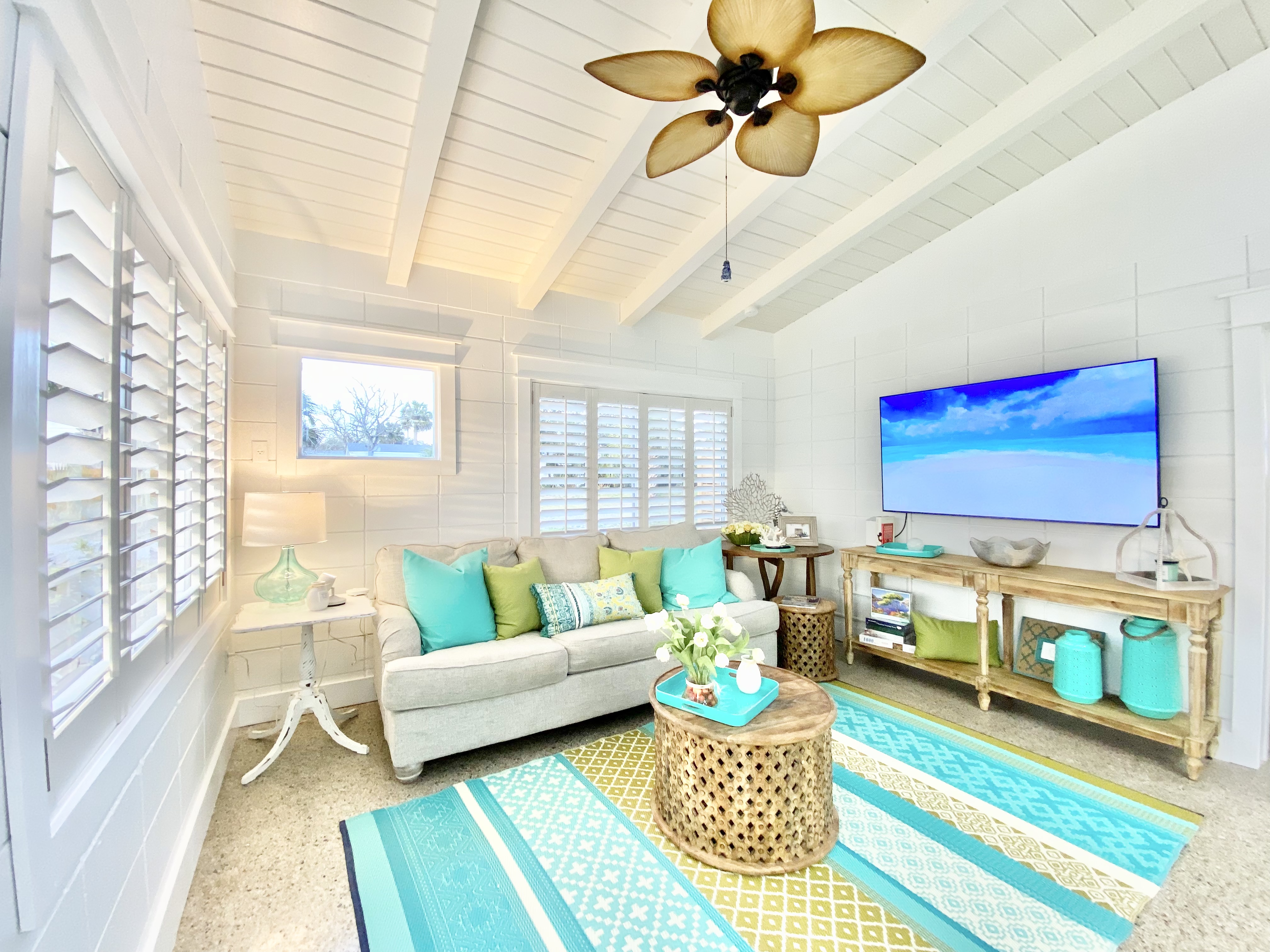 Family Room with Sleeper Sofa and BIG Samsung TV