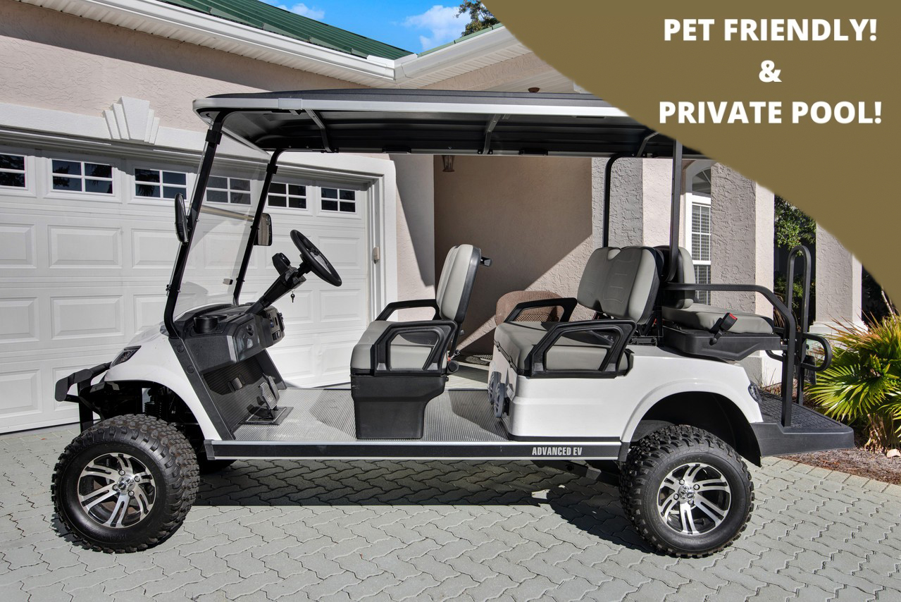 Golf cart, private pool &amp; pet friendly!