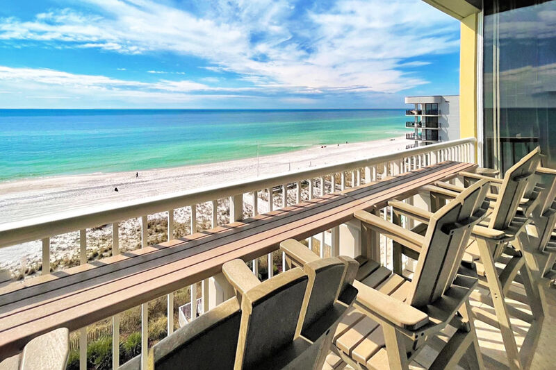 Beachfront Balcony - Waters Edge Resort Unit 604 Okaloosa Island Fort Walton Beach Vacation Rentals by Sunset Resort Rentals