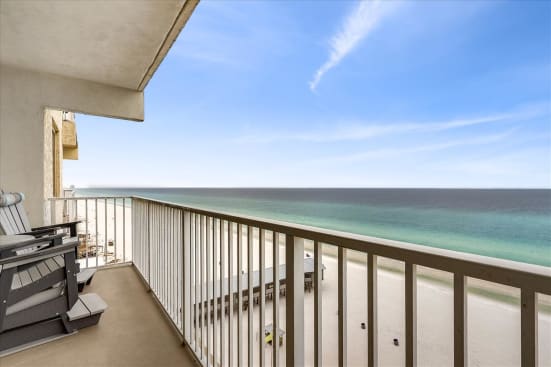 **Free Beach service included with rental** This stunning oceanfront condo features 2 bedrooms and 2 bathrooms and is located on the 9th floor of the