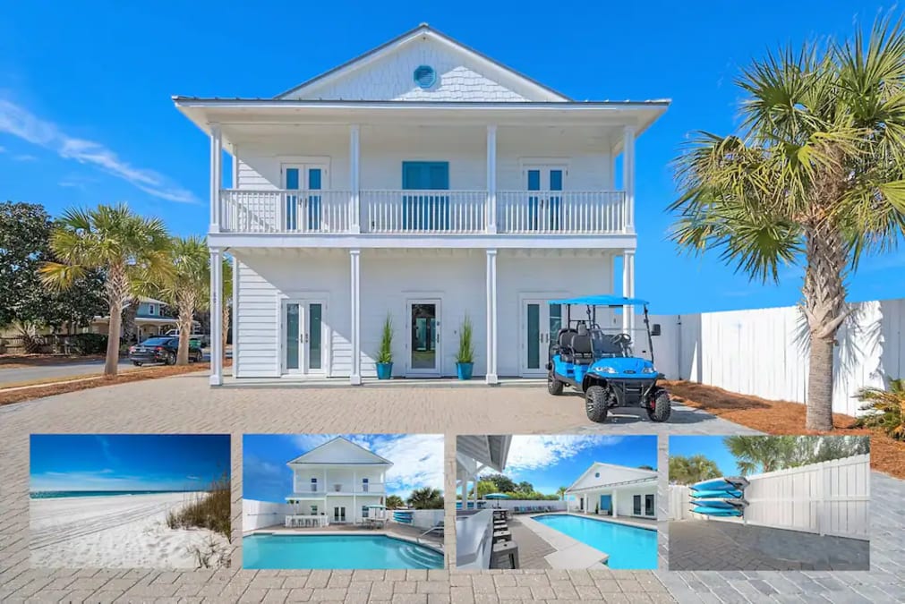 Epic Ocean views Sleeps 20 Pool Golf Cart Crystal Beach