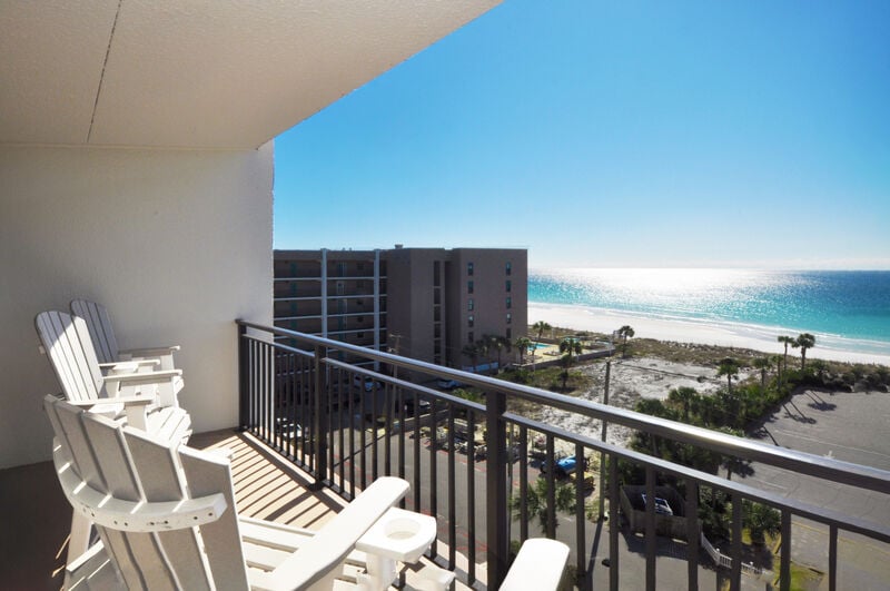 Balcony View - Emerald Isle Resort 712, Okaloosa Island, Fort Walton Beach Vacation Rentals by Sunset Resort Rentals