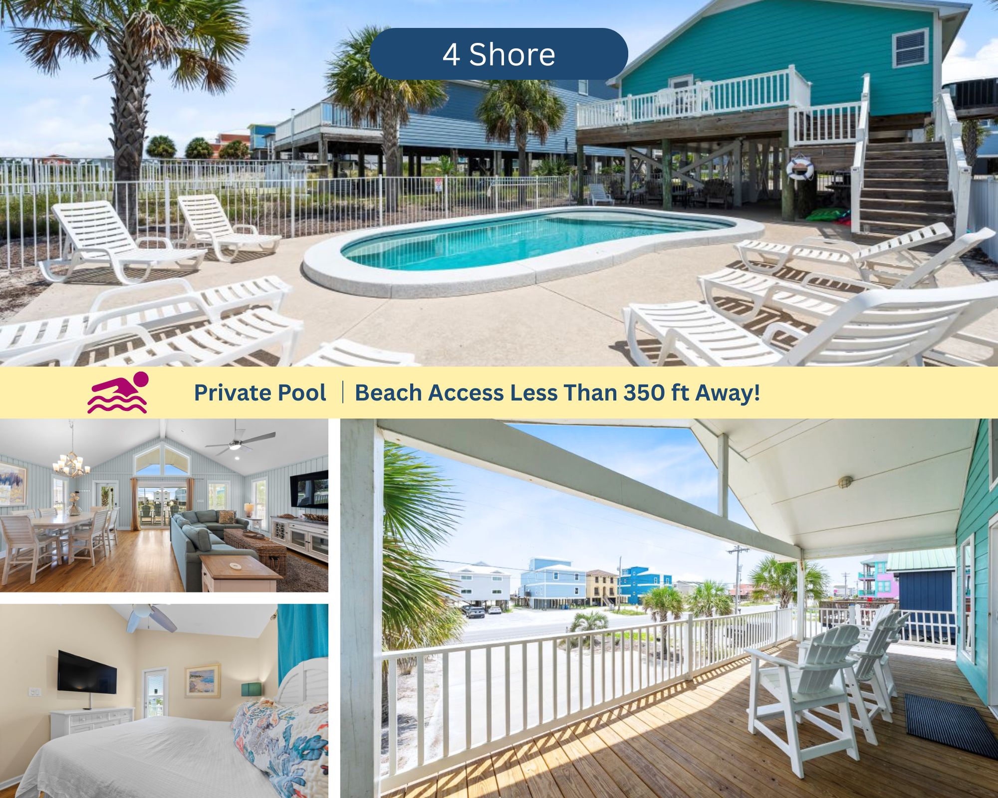 4 Shore: Private Pool, Close Beach Access