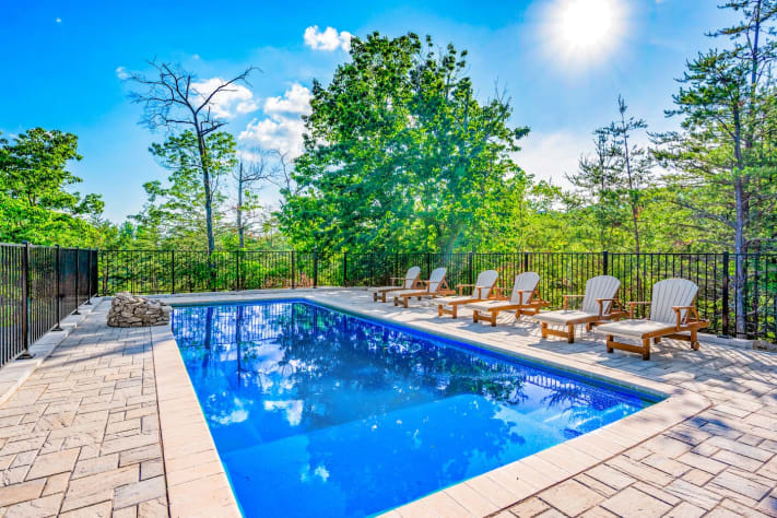 Private pool exclusive to Majestica guests Gatlinburg, Tennessee Cabin Rental - Gallery Image #4