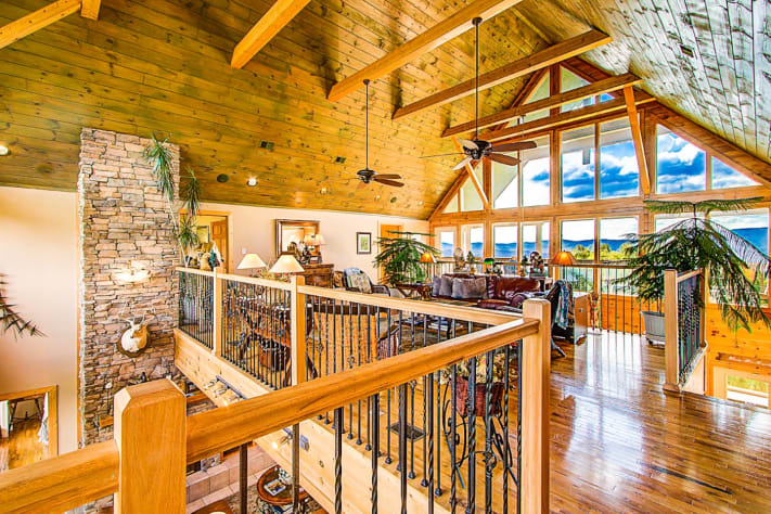 View of the third floor landing from the stairs. Pigeon Forge, Tennessee Lodge Rental - Gallery Image #25