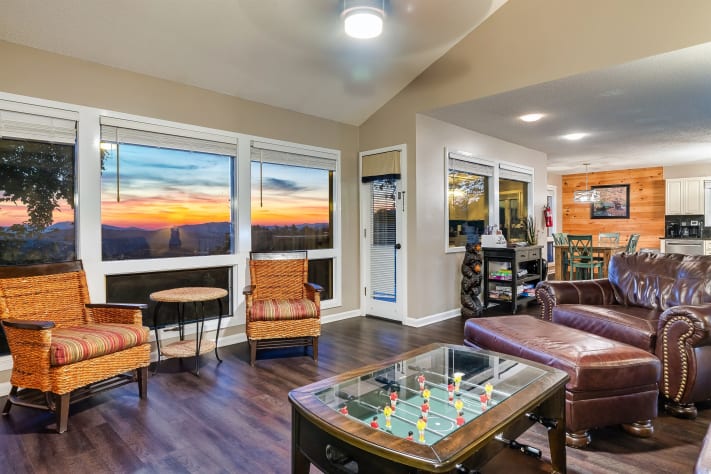 Living Room with a View Gatlinburg, Tennessee Chalet Rental - Gallery Image #9