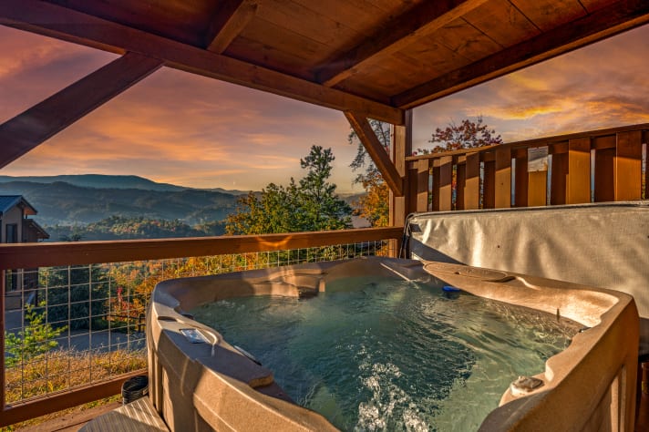 Relax and watch the stunning Smoky Mountain sunset Sevierville, Tennessee Cabin Rental - Gallery Image #5