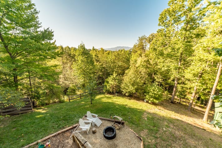 View of the backyard from the patio Pigeon Forge, Tennessee Cabin Rental - Gallery Image #23