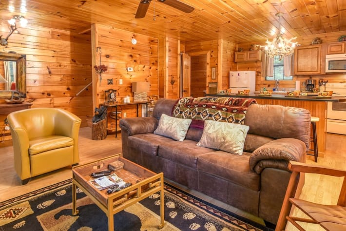 Permanent Vacation - Living Area - Smoky Mountain Honeymoon Cabin Sevierville, Tennessee Cabin Rental - Gallery Image #34