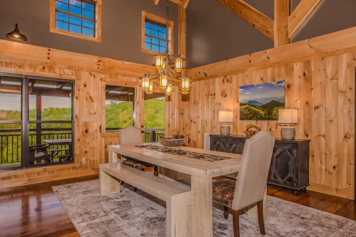 Main level dining table Pigeon Forge, Tennessee Cabin Rental - Gallery Image #16