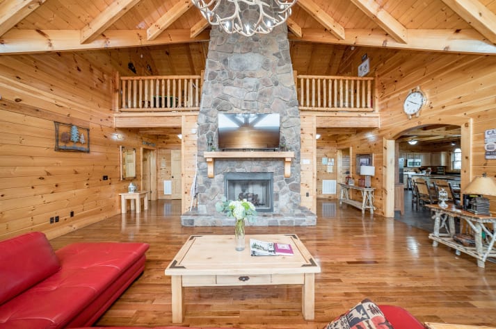 Fireplace in the living room Pigeon Forge, Tennessee Cabin Rental - Gallery Image #22