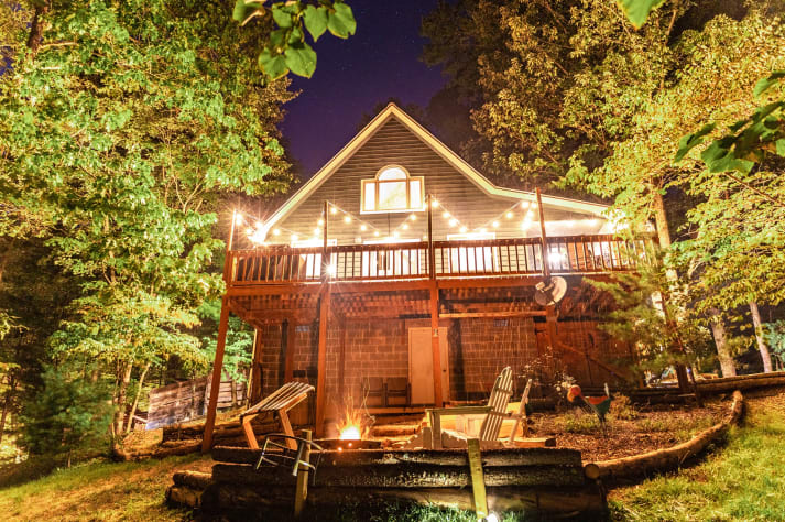 Back of the cabin at night  Pigeon Forge, Tennessee Cabin Rental - Gallery Image #19