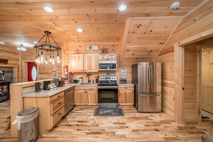 Full kitchenette in basement Pigeon Forge, Tennessee Cabin Rental - Gallery Image #28