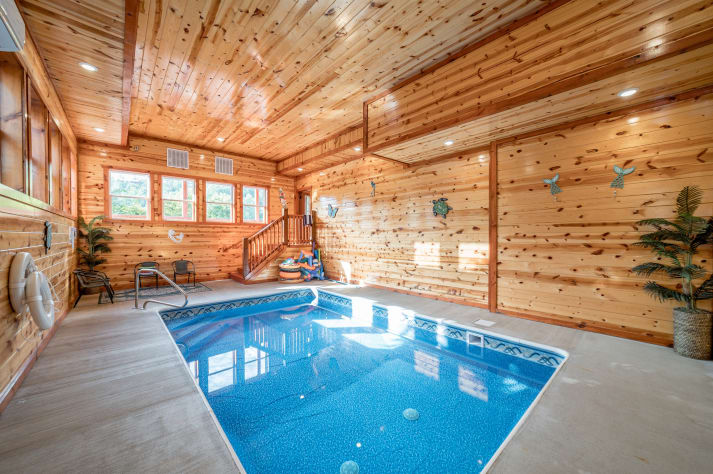 Large pool area located in basement Pigeon Forge, Tennessee Cabin Rental - Gallery Image #2