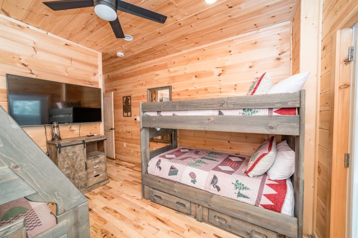 Twin bunks located in the basement Pigeon Forge, Tennessee Cabin Rental - Gallery Image #32
