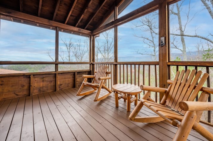 Over the Mountain - Loft Level Screened Deck Pigeon Forge, Tennessee Cabin Rental - Gallery Image #33