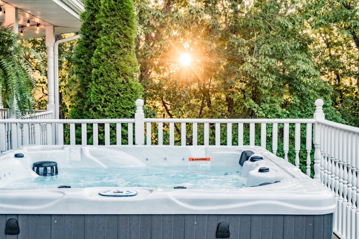 Take a relaxing dip in the hot tub! Sevierville, Tennessee Cabin Rental - Gallery Image #8