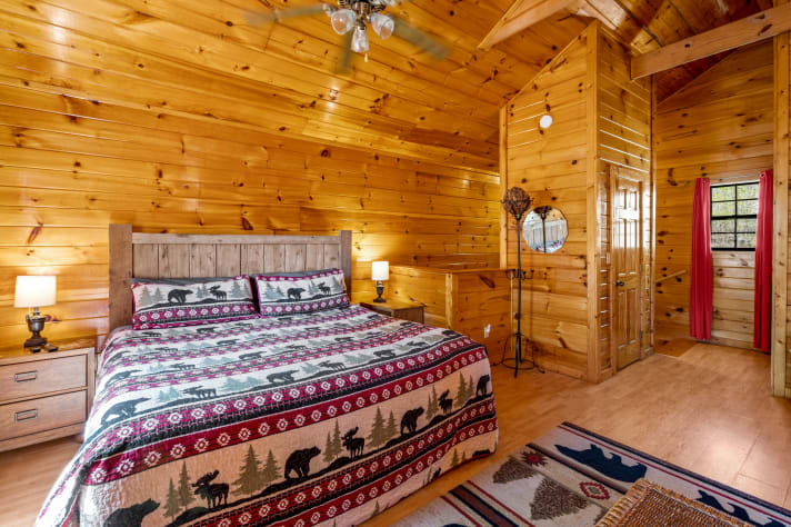 Bedroom Permanent Vacation - Smoky Mountain Honeymoon Cabin Sevierville, Tennessee Cabin Rental - Gallery Image #20